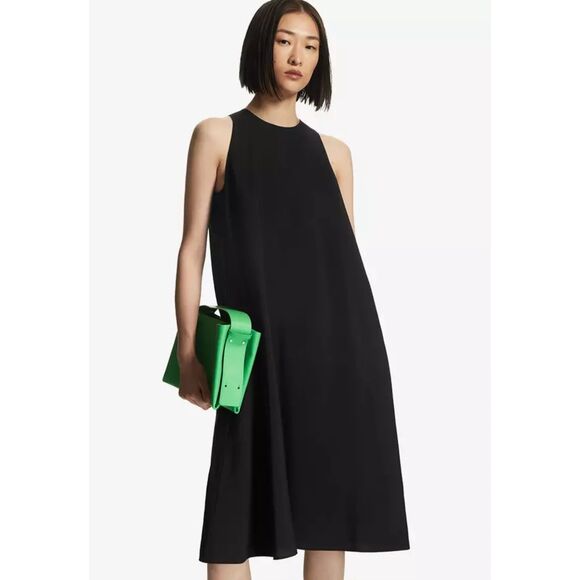 NWT COS RACER-NECK MIDI DRESS BLACK SIZE 2 - Picture 1 of 10